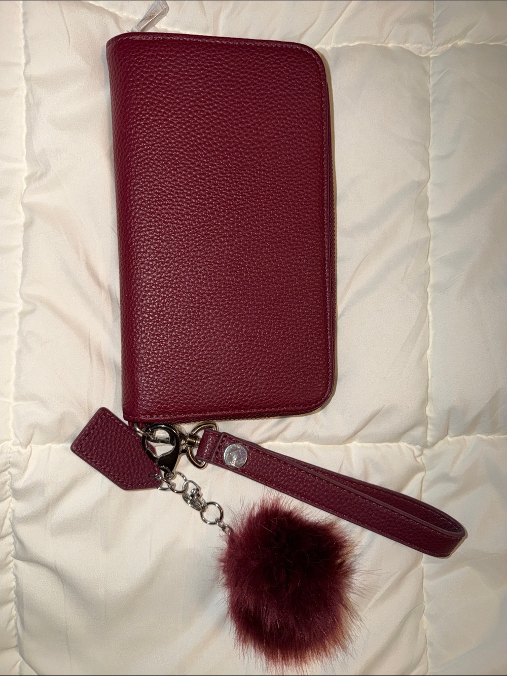 Thirty-One All About The Benjamins Wallet Deep Merlot With Wristlet Strap NWT